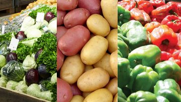 koláž z čerstvých potravín