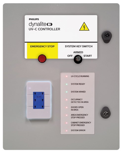 UV-C riadiaci systém Philips Dynalite na dezinfekciu povrchov