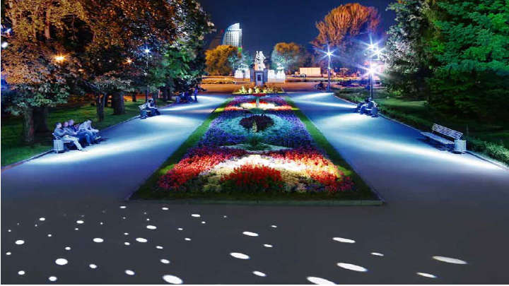 Park pekne osvetlený spoločnosťou Philips Lighting