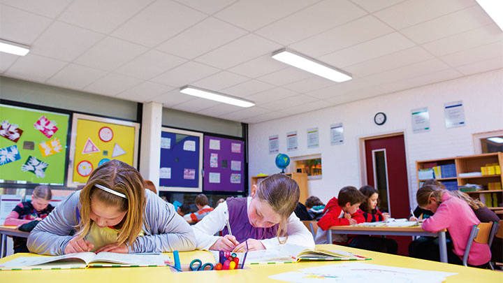 Nastavenie režimu Sústredenie svetla SchoolVision: inteligentné školské osvetlenie na činnosti, ktoré si vyžadujú veľké sústredenie